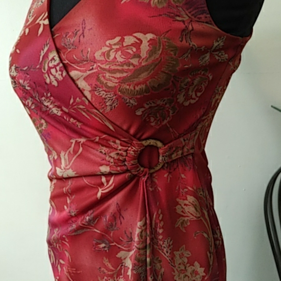 COPY - Great Floral Wrap Style Dress M - Picture 2 of 5